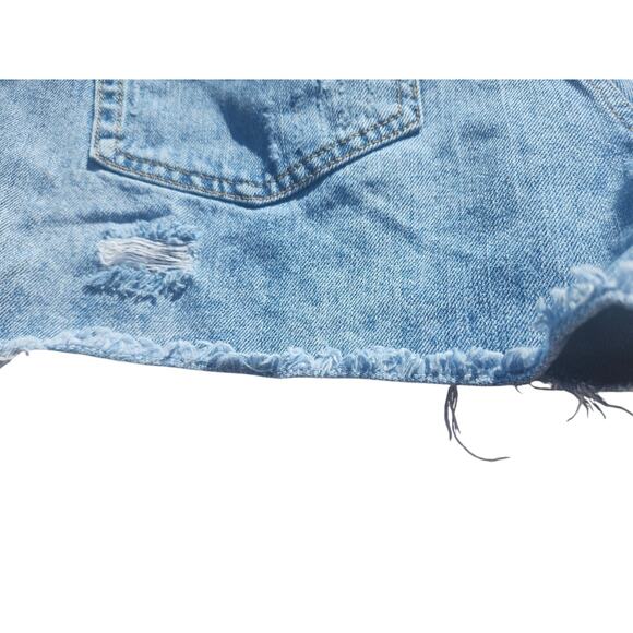 Wild Fable Rough Hem Distressed Ripped Hot Pants Hight Rise Denim Shorts Sz 9 - Picture 6 of 8